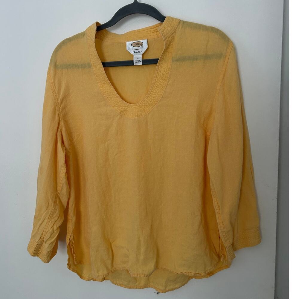 Talbots 100% Irish Linen Butter Yellow Tunic